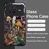 Creative Personality Mushroom Pattern Tempered Glass Phone Case for OPPO Reno 13 F 12 11 10 Pro Plus Find X8 X3 Lite A58 Covers