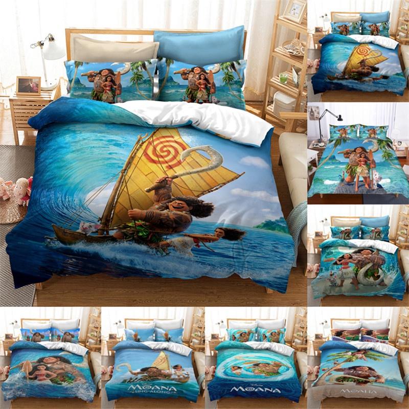 Ocean Maui Moana Bedding Set 3d Design Cartoon Duvet Cover Pillowcase King Queen