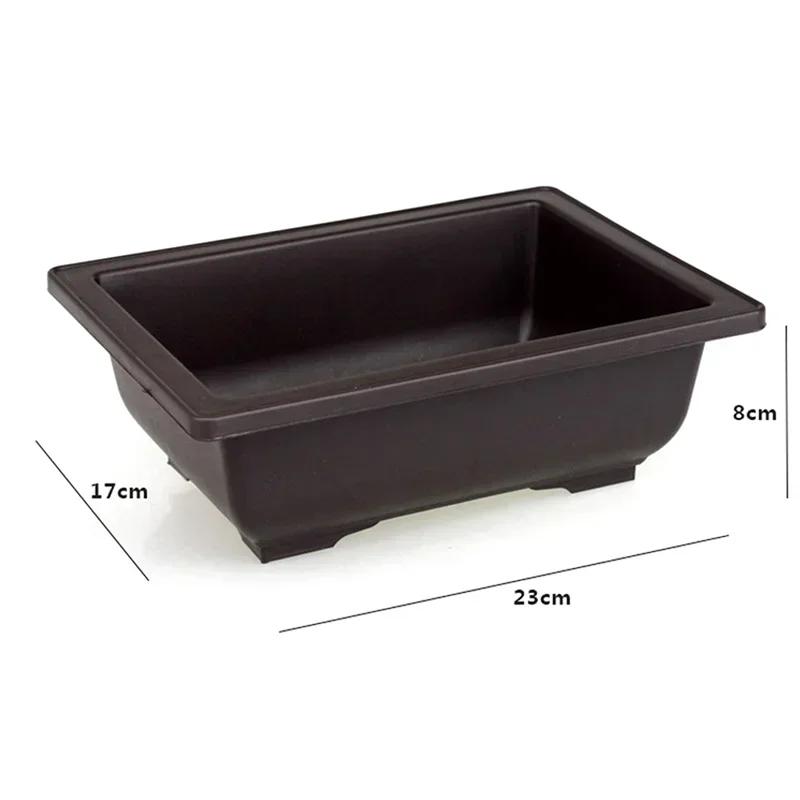 Flower Pot Plastic Balcony Square Pots Flower Bonsai Bowl Nursery Basin Plastic Planter Imitation Rectangle Plant Pots Decor