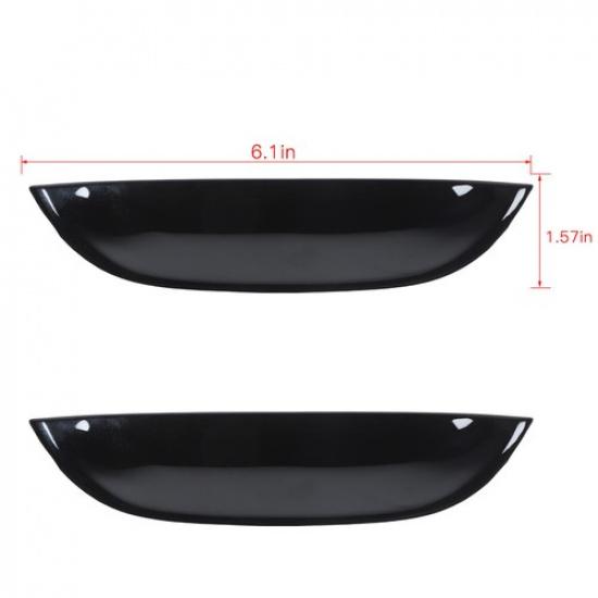2pcs Exterior Door Bowl Cover Trim Decor Bezels for Dodge Challenger 2015+ Black
