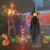 Halloween LED Scream Witch Decor with Voice Control Light Up Screaming Witch Decor Scary Witch Stake Decor for Garden Party