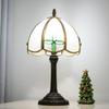 Modern Glass Shade Lamp with Bronzed Base 8-Inch Home Decor Desk Lamp with Four-leaf Clover Design for Indoor Lighting