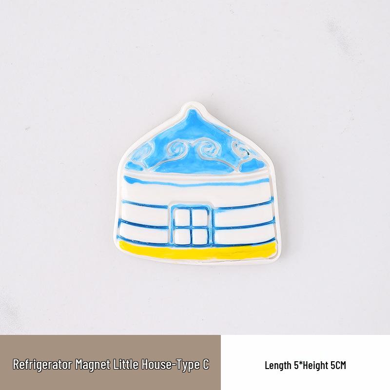 

Mongolian Ger Ceramic Refrigerator Magnet - Creative Home Décor