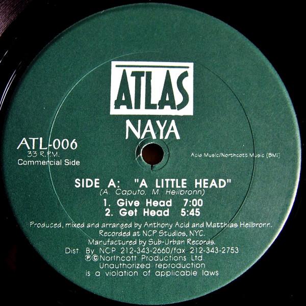 

12-дюймовая пластинка NAYA - A Little Head / We Need Love ATL006 Atlas Records 1994 US Дэнс и Электроника Б/У