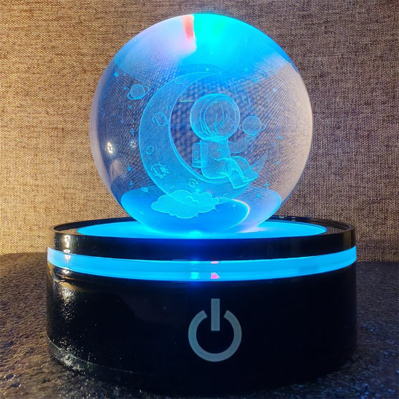 Solar System 3d kristallkula Kristallklot Laser snidad kristallkula med kulstativ Dekorativa planetsfärer Galaxy Födelsedagspresentprydnader