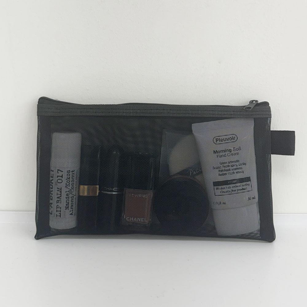 Newnlook Travel Mesh Cosmetic Pouch Brush Case Set