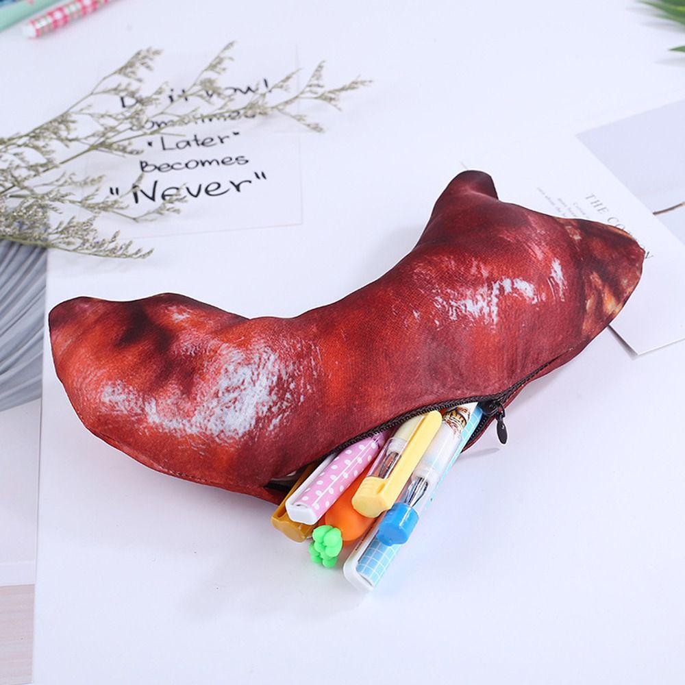 Realistic Fish Shape Pen Bag Pig's Trotters Stationery Bag Meat Pencil Case  Office Accessories