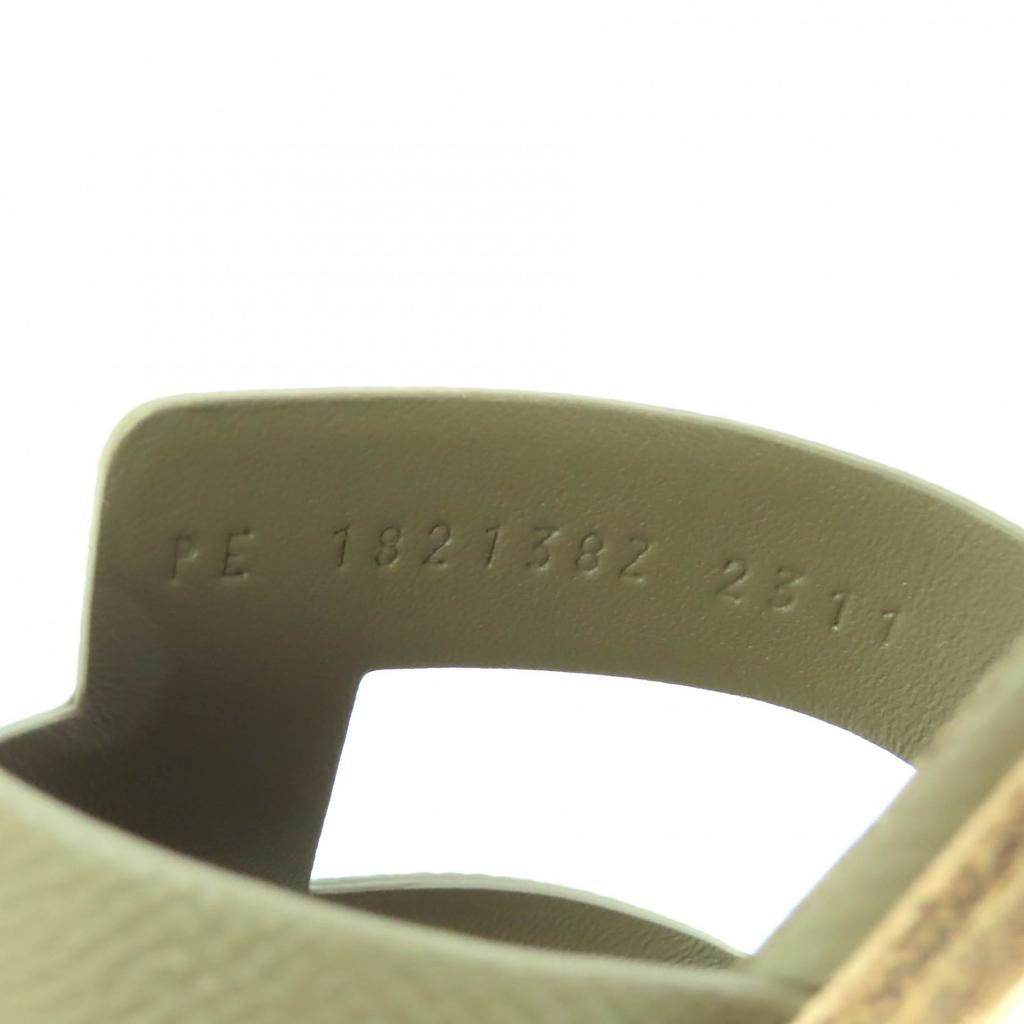Excellent HERMES Sandals Santorini Epsom Leather Women 38 Used
