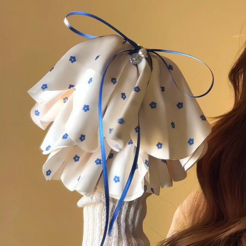 Elegant Polka Dot Fabric Bow Hair Tie - Ladylike, Fresh Design Hair Accessory
