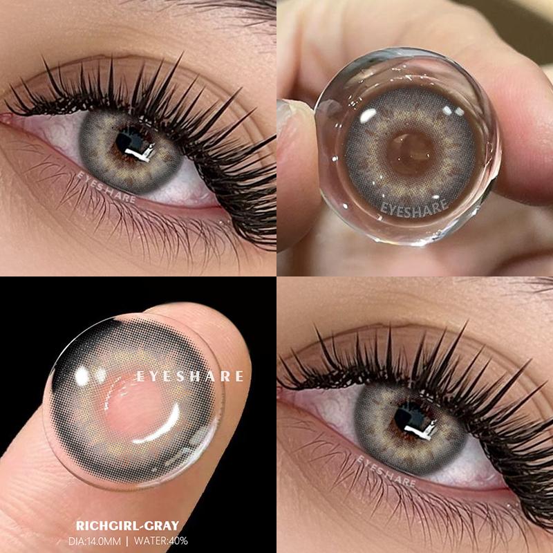 

AMARA 2 шт. Цветные контактные линзы для глаз Натуральный цвет глаз Серые линзы Косметические мягкие линзы для глаз Красота Зрачки Голубые линзы Годовые