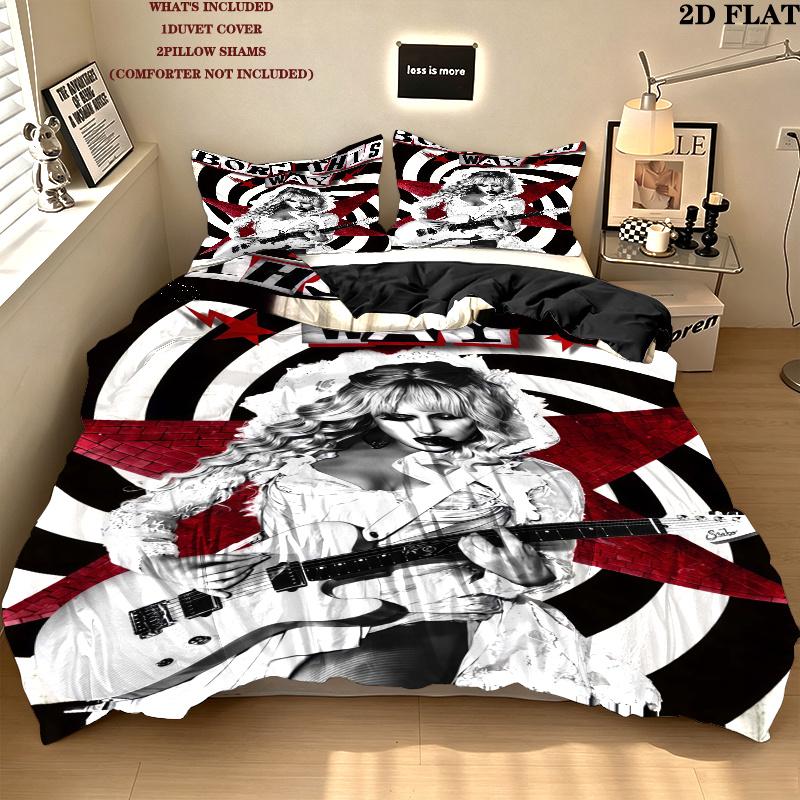 Gaga Pattern Bedding Set Quilt Cover Pillowcase Home Decor Gift (1 * duvet cover + 2 * pillowcase, without core)