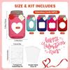 25/50 Stück Valentinstagskarten Klare Versiegelte Beutel Herz-Fenster Valentinstags-Austauschkarten Kraftpapier Süßigkeiten-Verpackungsbeutel