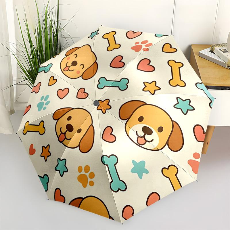 1pc Dogs, Bones Automatic Folding Umbrella - Portable Collapsible, 8-Rib Durable Frame, Perfect for Outdoor Use,  Yy251218113