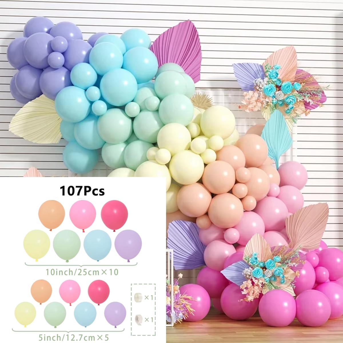 

Набор из 107 латексных шаров цвета макарон для свадьбы, вечеринки по случаю дня рождения, крещения ребенка - в ассортименте пастельные и яркие цвета As Picture