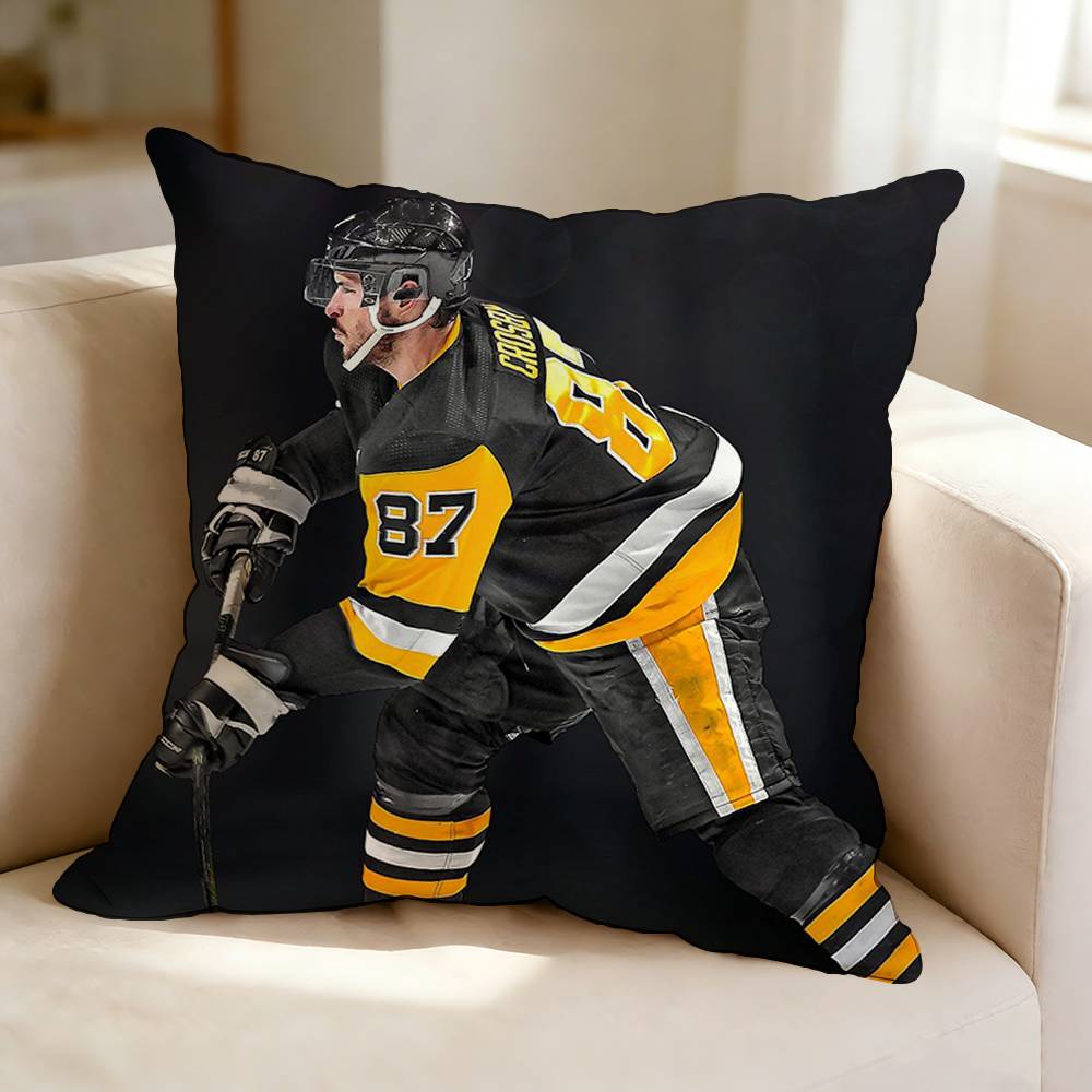 Hockey player SSidney Crosby  Square DoubleSided printed Pillow Case Bedroom Bedside Pillow Sofa Cushion Cover