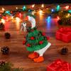 Christmas Goose Outfit Funny Green Porch Goose Costume with Hat for 23" Goose Statue
