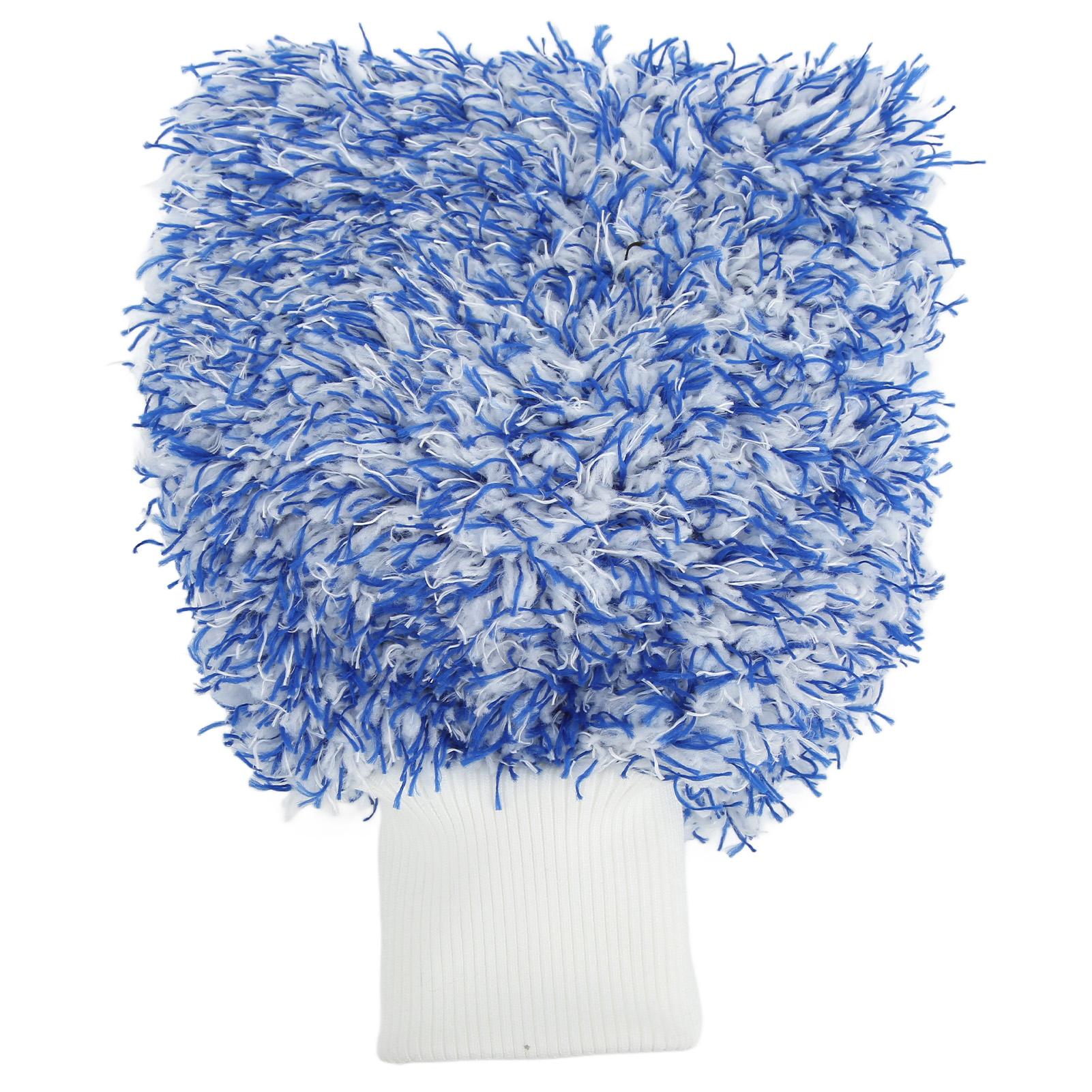 Car Washing Glove Scratch Resistant Microfiber Double Sided Cleaning Cloth Soft Universal Blue