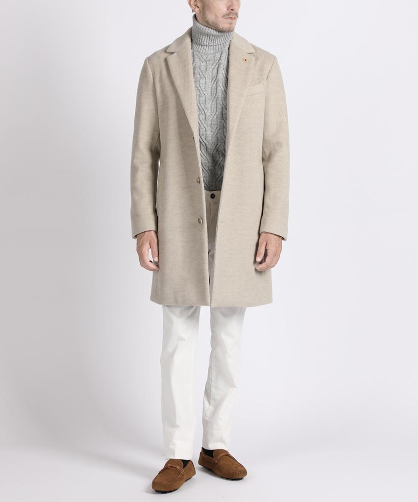PANICALE Gray Melange Casual Turtleneck Knit