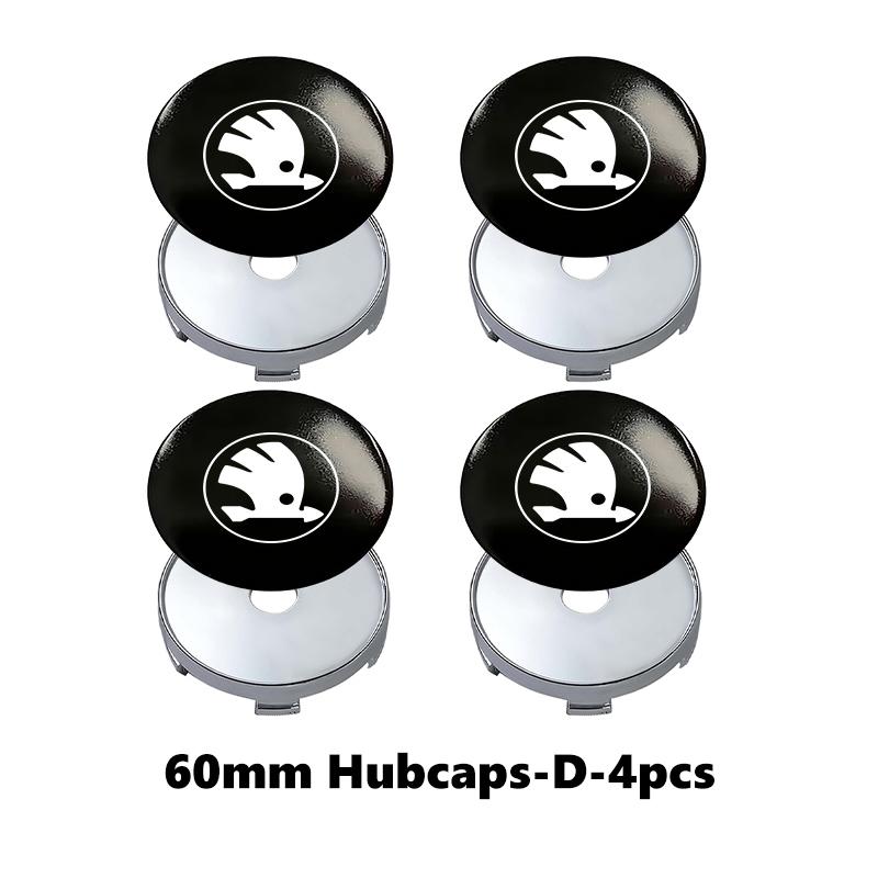 

4pcs 56/60mm Car Wheel Center Hub Caps Emblem Stickers Tire Rim Covers Auto Accessories For Skoda Octavia A5 A7 RS Fabia Superb