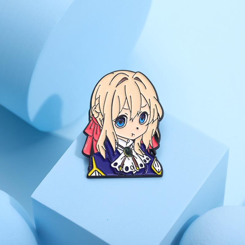 Adorable Girls Anime Inspired Alloy Badge Brooch For Fashion Jackets And Coats