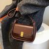 Black Flap Lock Handbags Women PU Leather Top-Handle Messenger Bag Casual Female Crossbody Bag Retro Square Shoulder Bag Purse