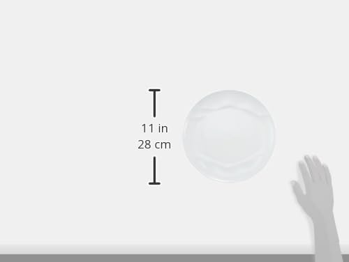 NARUMI RYDGES Plate, 27cm, White, Stylish Relief Lunch Plate, Signature Design, Microwaveable, Dishwasher Safe, 52257-5977