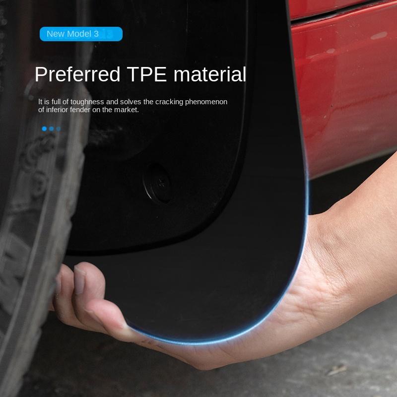 Soft Mud Flaps For Tesla Model 3 Highland 2024 TPE Mudguards Original Design Fender Anti-Snow Anti-Sand Guard Protector
