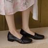Square Toe Loafers Shoes Woman Soft Leather Retro Sandals Shallow Summer 2025 Trend Soft Sole Shoes Comfort Zapatillas De Mujer