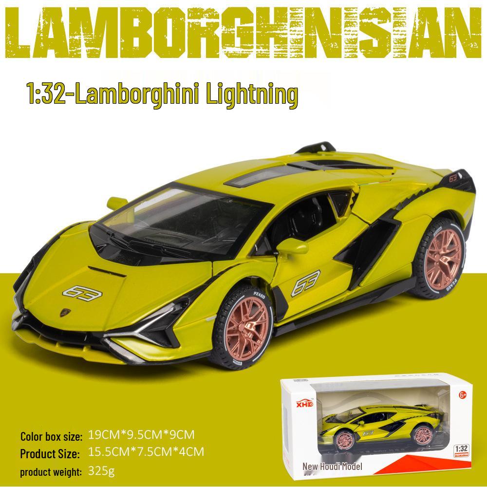 

Lamborghini Sian 1:32 Сплавная Модель Машины со Звуком и Светом Игрушка с Инерционным Механизмом