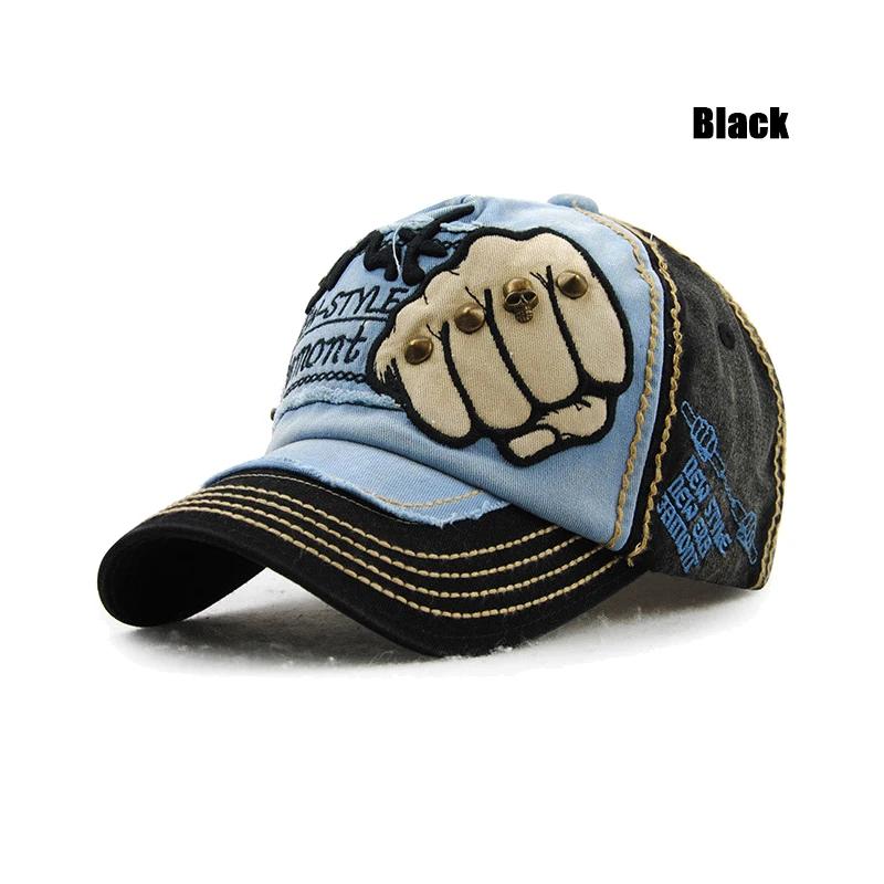 Mode Baseballkappe Sport Outdoor Freizeitkappe Sonnenhut Gorras Hip Hop Kappen Einheitsgröße Verstellbar Unisex Faust Nieten Patches