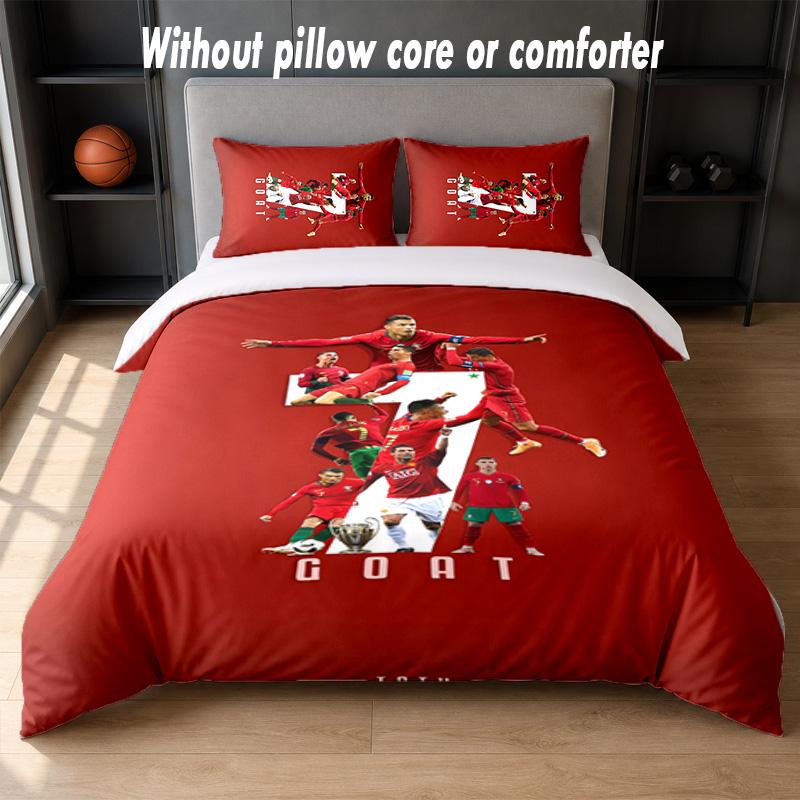 Set Biancheria da Letto Design Cristiano Ronaldo 1 Copripiumino + 2 Federe Morbido Traspirante Biancheria da Letto per la Casa