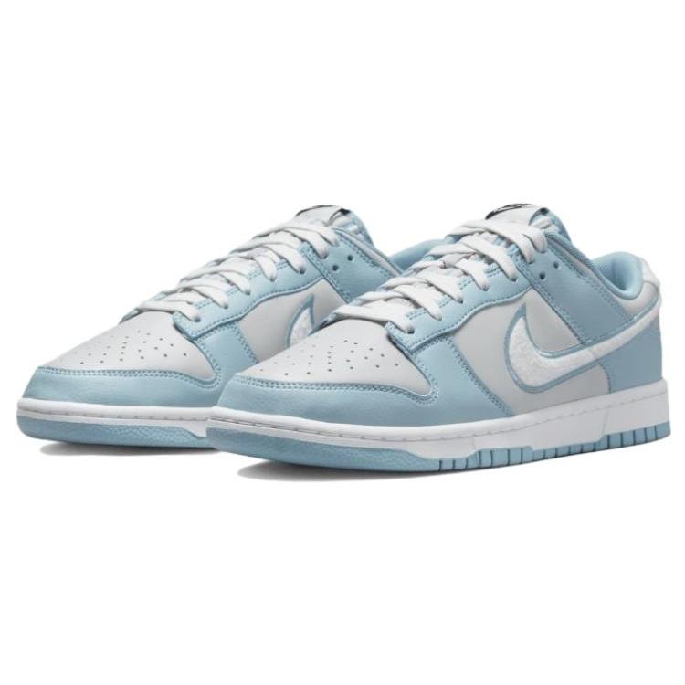 New Nike Dunk Low Retro Fleece Swoosh Worn Blue FB1871-011