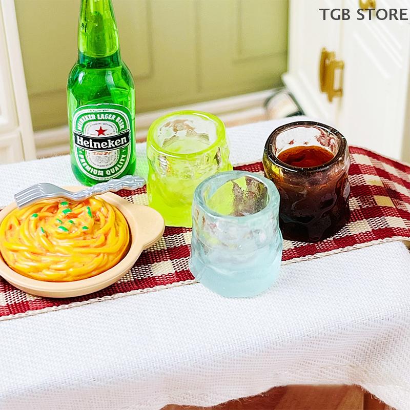 4/10PCS Random Miniature Accessories Mini Resin Simulated Glass Cup Model Decoration