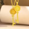 Xiaohongshu Sand Gold Eight-Pointed Star Key Pendant for Women, Elegant Old Money Style Gift for Best Friend or Girlfriend.