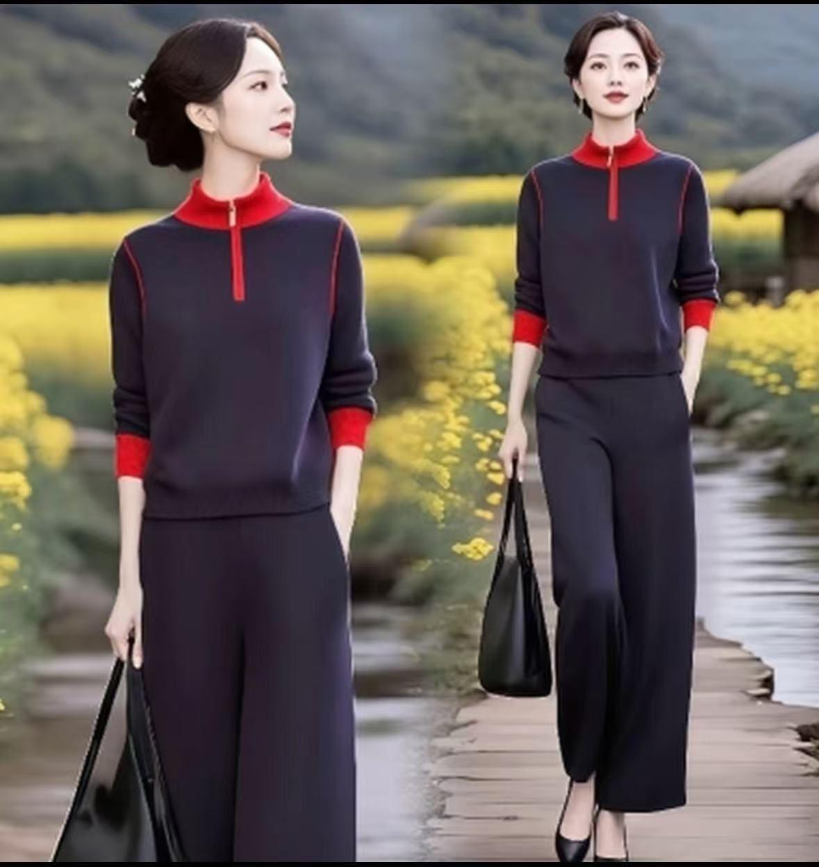 Women s Spring & Autumn 2025 Casual Slimming Two-Piece Fashion Set 2XL
