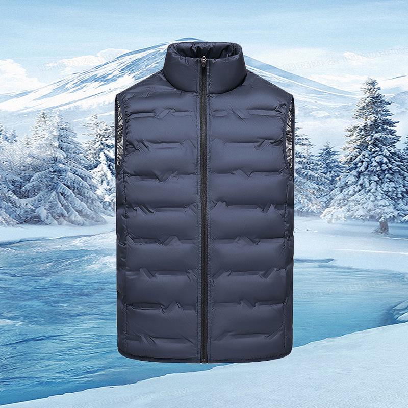 Men's and Women's Graphene Heated Light Duck Down Vest with Stand Collar