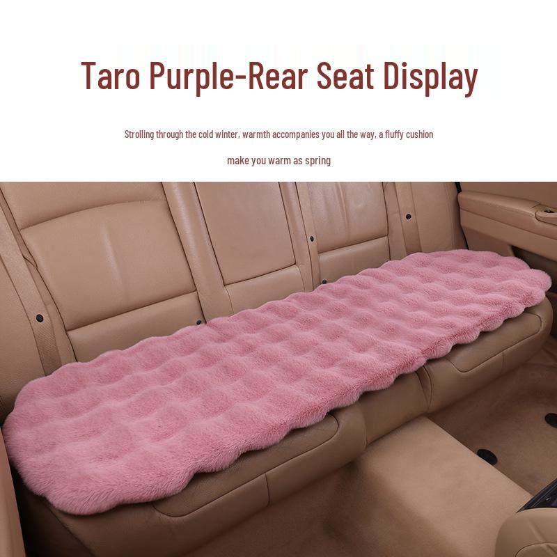 Winter Fleece Rabbit Fur Plush Car Seat Cushion 3-Piece Set