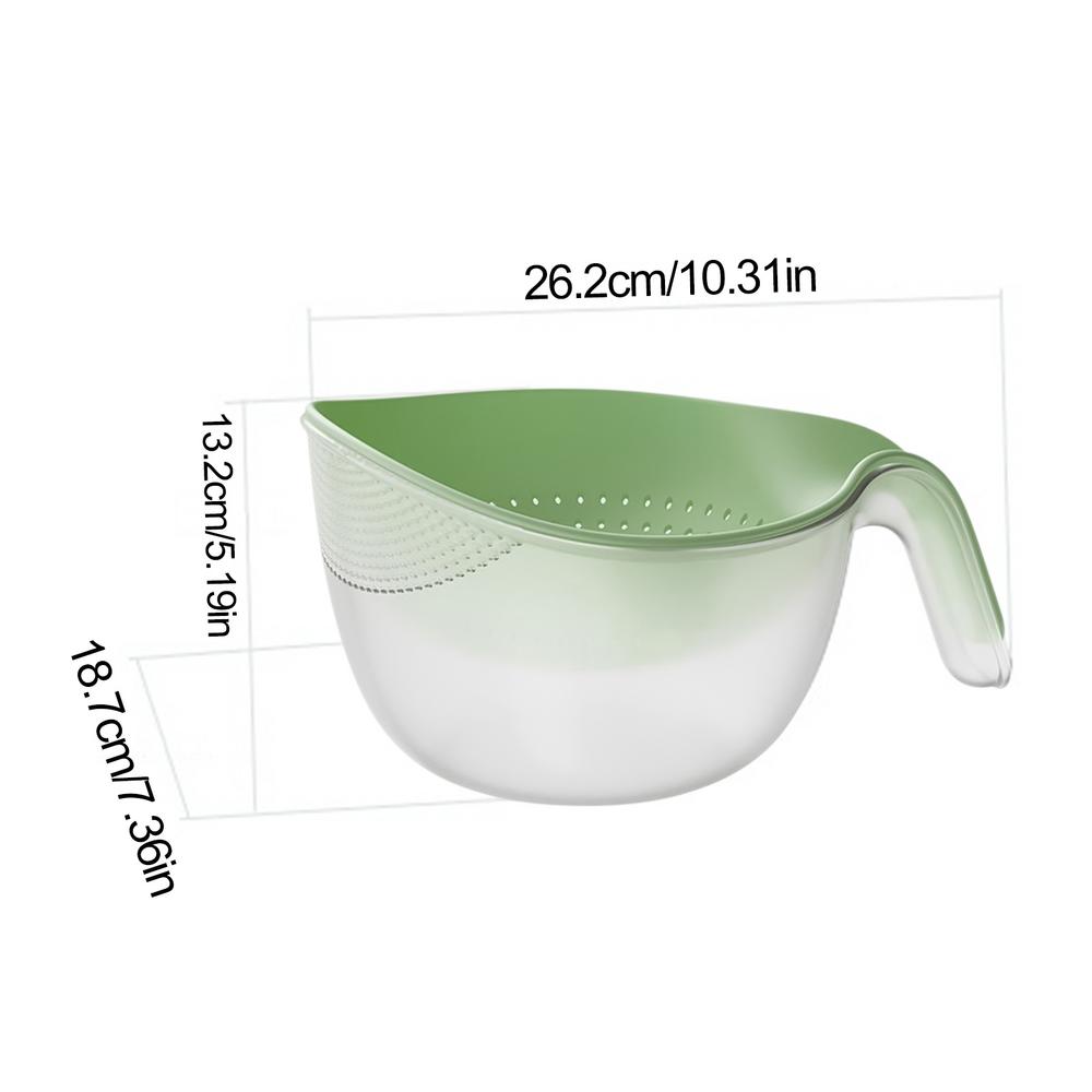 

Fruit Strainer Double-Layer Vegetable Drain Basket Rice Rinser Strainer For Berries Tomatoes Grapes College Students Busy зелёный