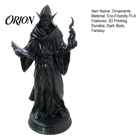 Unique Tabletop Ornament for Fans 3D Printed Elf Wizard Figurine, Dark Magic Gothic Desktop Handcrafted Fantasy Character Model Ornament, Art