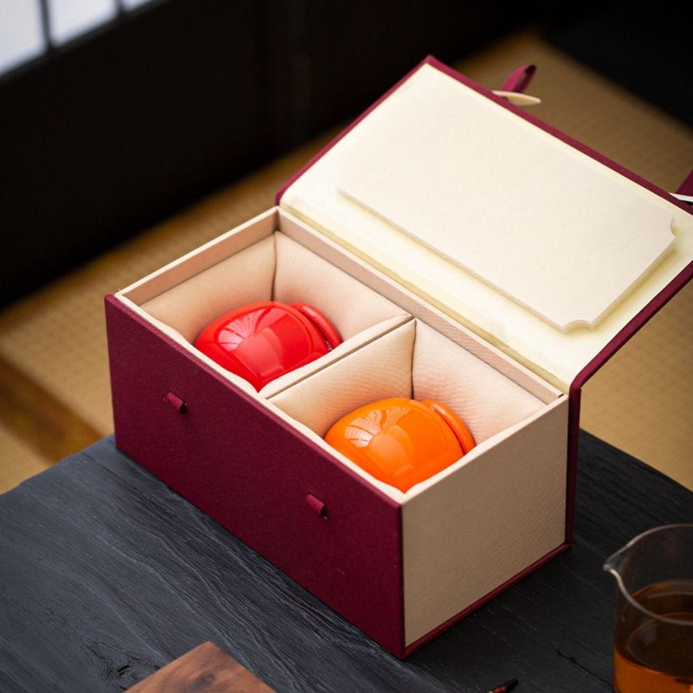 Cute Empty Color Glaze Ceramic Jars Sub-bottling Sealed Tea Storage Jar Mini Tea Box Powder