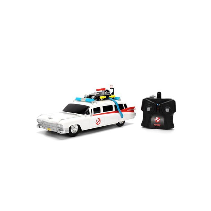 Mașinuță radiocomandată SOS Fantomă - Jada - Ecto-1 - 1/16 - Funcție turbo - Control complet - 38x16x13 cm