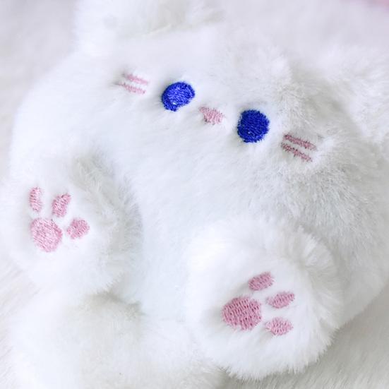 Tecknad Katt Nyckelring Hänge Söt Plyschkattunge Hänge Fylld Luddig Katt Hänge Ryggsäcksberlock Tillbehör för Handväska Plånbok Nyckelring