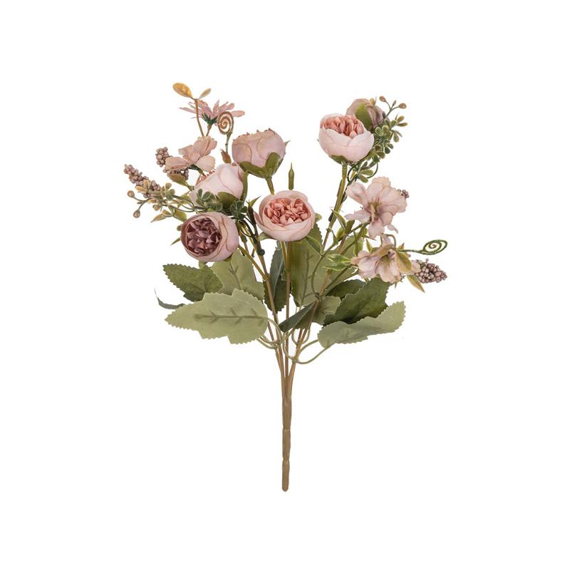 Artificial Flower Silk Tea bud Peony christmas Bride Bouquet For Wedding Home Decoration Accessory Indoor outdoor fake flower