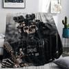 1PC GHOST Print Flannel Blanket, High quality Comfortable for All Seasons, Home Decor, Warmth and Comfort, Perfect for Christmas Gifts160