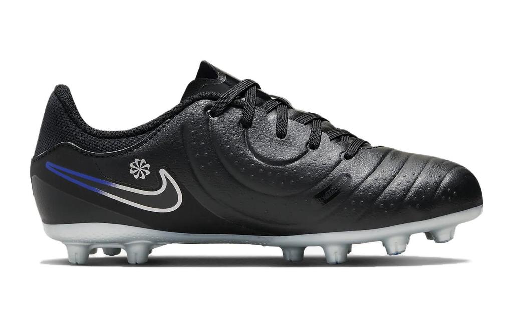 Nike Tiempo Legend 10 Hard Ground Slip Resistant Abrasion Resistant Cushioning Low Top Kids' Soccer Shoes Black Blue DV4349-040