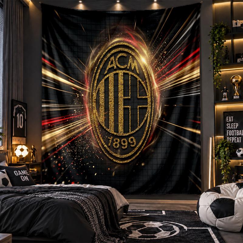 Wall Hanging Tapestry AC Milan Print Cloth for Living Room Bedroom Home Decor