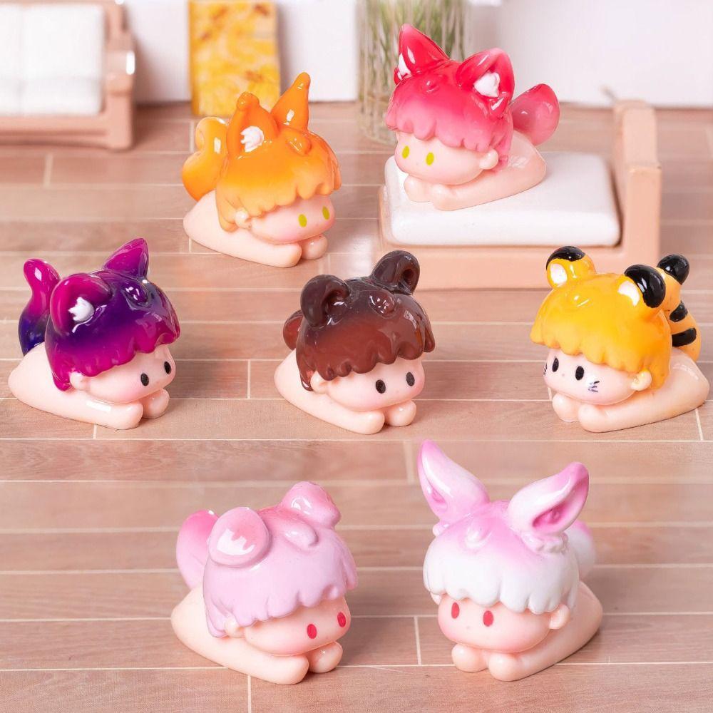 Cartoon Style Miniature Animal Figurine Modern Design Mini Animal Model  Fairy Garden