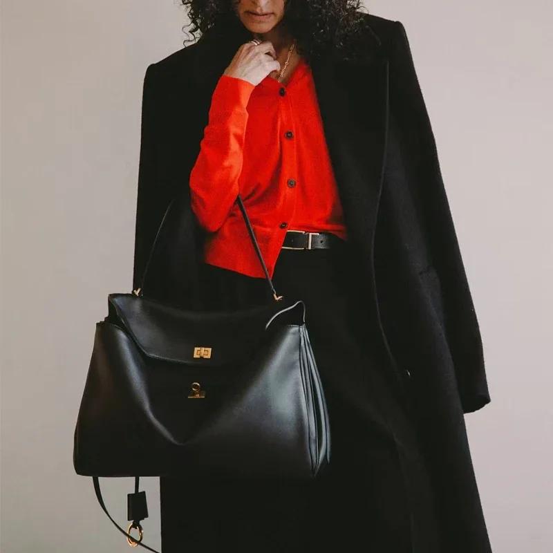 Nuova Borsa Rodeobag Grande Capacità in Pelle da Donna con Serratura Avanzata Fashi Borsa Sottobraccio ad Alta Sensibilità