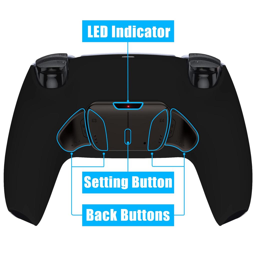 eXtremeRate RISE4 Programmable Metal Back Paddle Remap Kit for PS5 Controllers Pure Includes Upgrade Redesigned Back and 4 Back Buttons Not a PS5