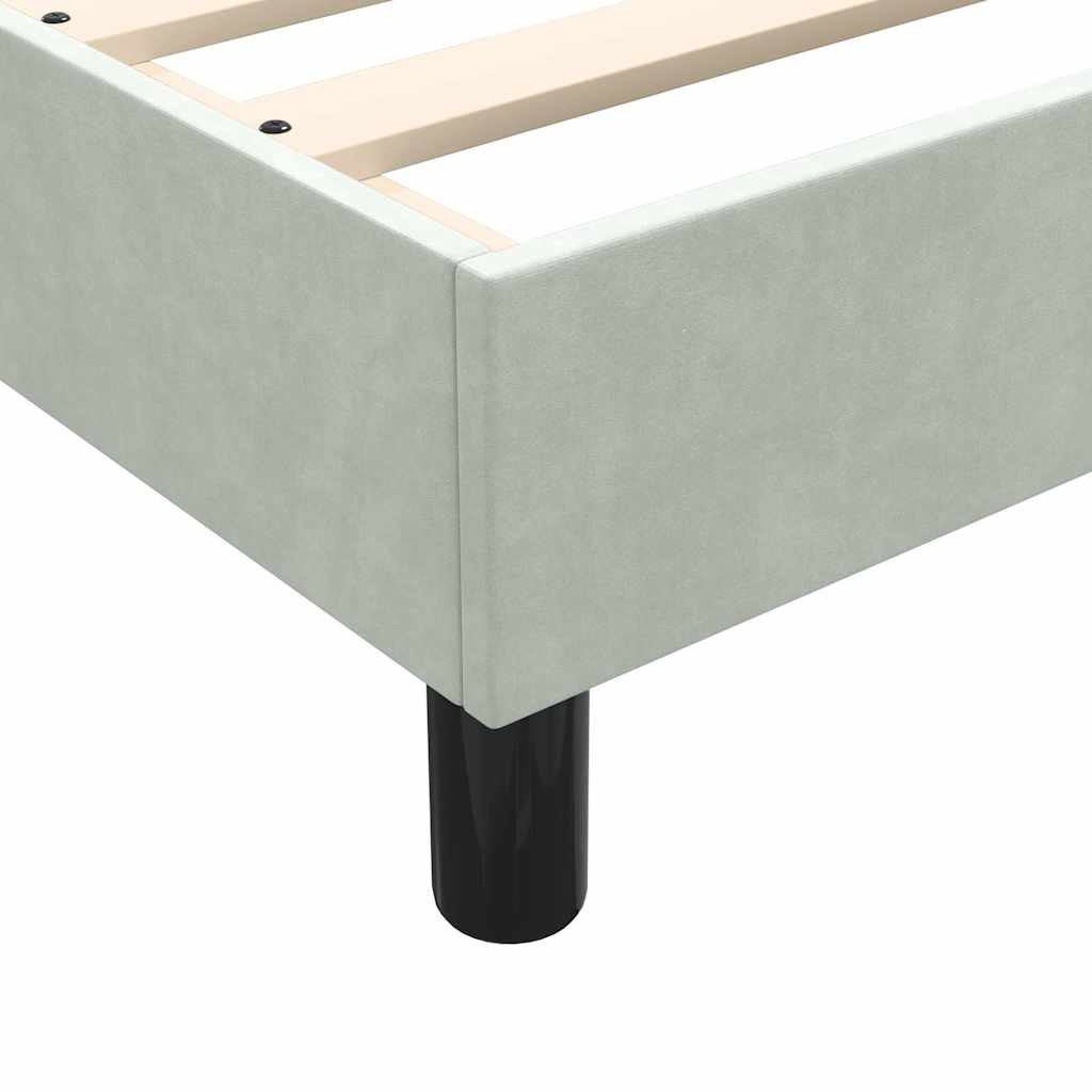 Łóżko Box Spring Bez Materaca Jasnoszary 100X220 Cm Aksamit
